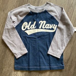 OLD NAVY| boys color block long sleeve tee 3T